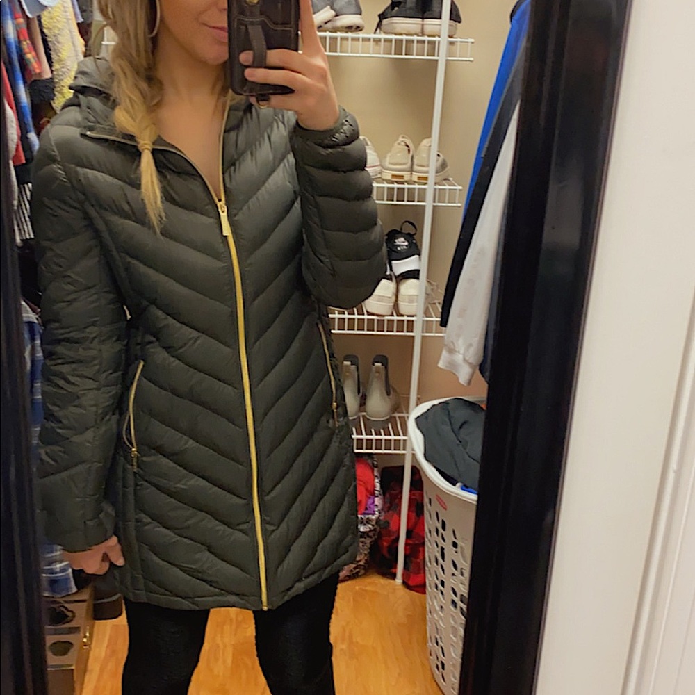 MK Olive Packable Down Fill Coat